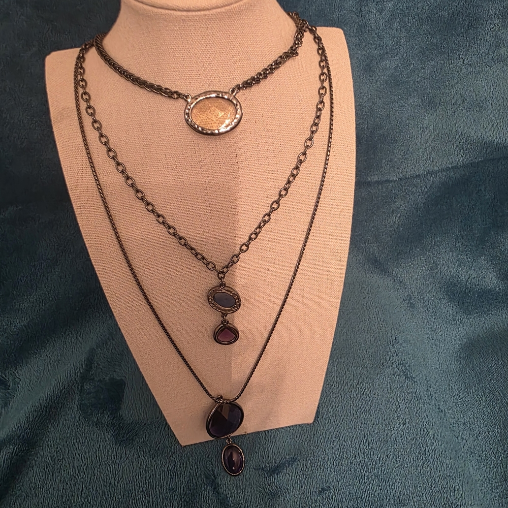 Chico's Gold and Black Multi-Layer Necklace